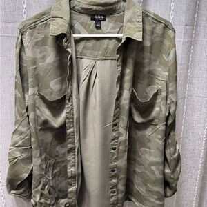a.n.a Olive Camouflage Shirt